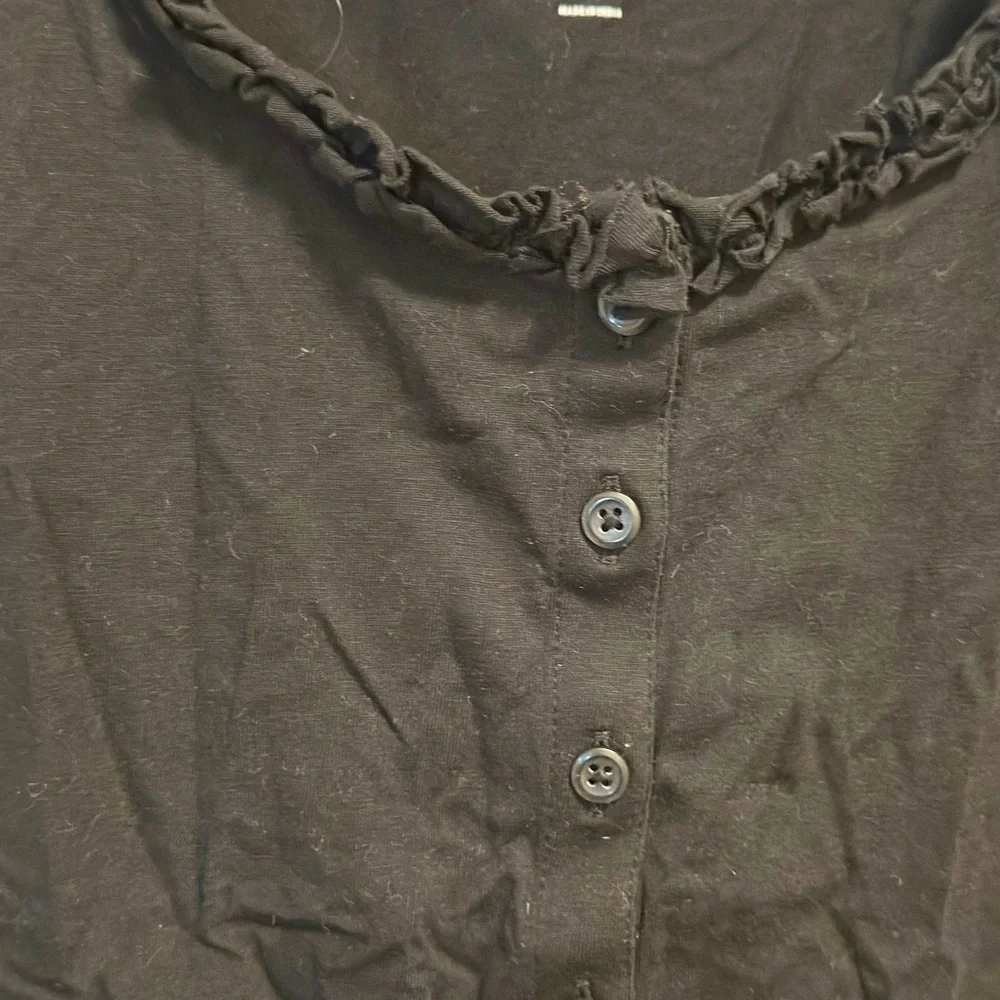 J.Crew Black Button-Front Sleeveless Tank